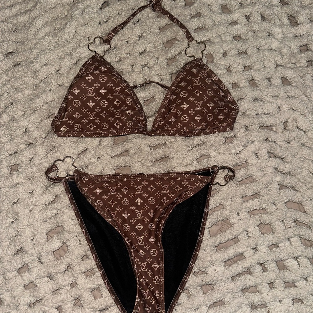 Brown Monogram Bikini Set